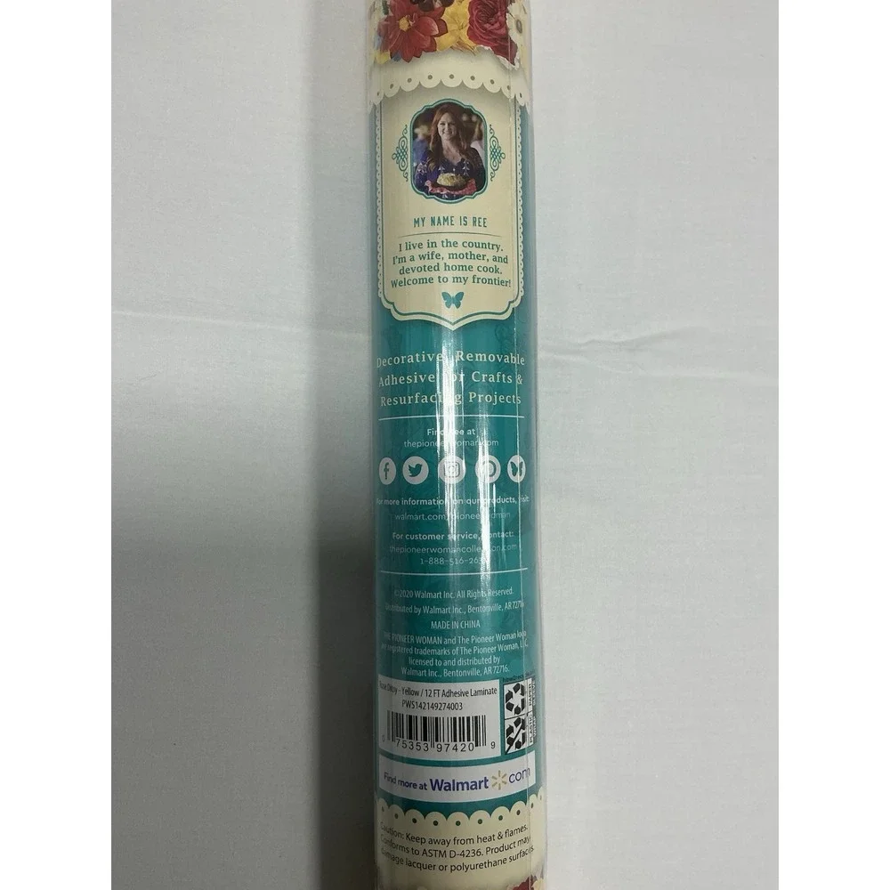 Pioneer Woman Adhesive Decorative Laminate 20in x 12ft ROSE DITSY New Sealed